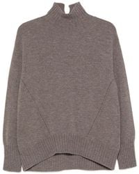 Whyci - High-Neck Ribbed-Trim Sweater - Lyst