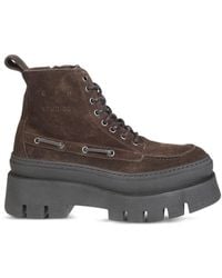 COPENHAGEN - Lace-Up Suede Ankle Boots - Lyst