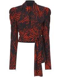 Proenza Schouler - Abstract-Print V-Neck Top - Lyst