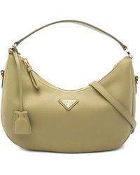 Prada - Bolso De Hombro De Piel Con Placa Del Logo - Lyst