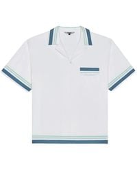 Malbon Golf - Ventura Camp Striped-Trim Shirt - Lyst