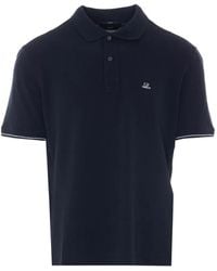 C.P. Company - Logo-Patch Piqué Polo Shirt - Lyst