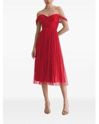 Framboise - Cannelineoff-Shoulder Pleated Midi Dress - Lyst
