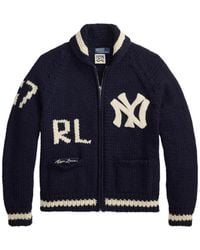 Polo Ralph Lauren - Logo-Patch Chunky-Knit Cardigan - Lyst