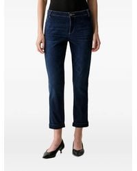 Fracomina - Logo-Plaque Turn-Up Jeans - Lyst