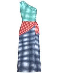 Simon Miller - Belem Gingham-Check One-Shoulder Midi Dress - Lyst