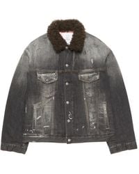 Acne Studios - Katoenen Jack Met Afwerking Van Bont - Lyst