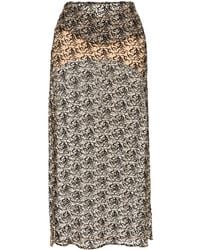 The Attico - Embroidered Semi-sheer Skirt - Lyst