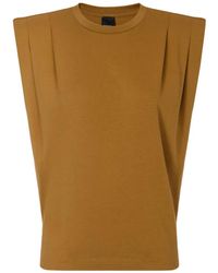 Pinko - Pleated-Detail T-Shirt - Lyst