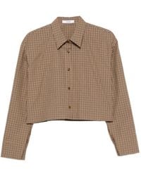 ELEH - Cropped Checked Shirt - Lyst