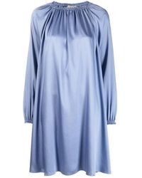 Blanca Vita - Gathered-Detail Long-Sleeve Dress - Lyst