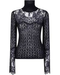 Blumarine - Top Met Col En Kant - Lyst
