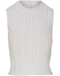 Brunello Cucinelli - Cable-knit Cotton-blend Vest - Lyst