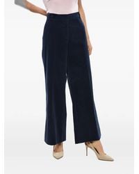 Ql2 - Melody Ribbed-Velour Wide-Leg Trousers - Lyst