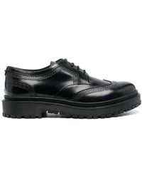 Chaussures lacées Greca à semelle crantée Cuir Versace pour homme en coloris Noir Homme Chaussures Chaussures  à lacets Chaussures Oxford 