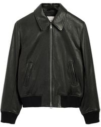 Ami Paris - Zip-Front Leather Jacket - Lyst