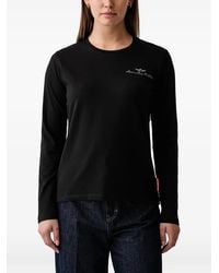 Aeronautica Militare - Logo-Embroidered Long-Sleeve T-Shirt - Lyst