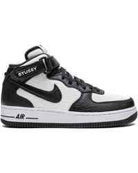 Nike - X Stüssy Air Force 1 Mid "Light Bone" Sneakers - Lyst