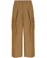 Burberry - Pleat-Detail Wool Cargo Trousers - Lyst