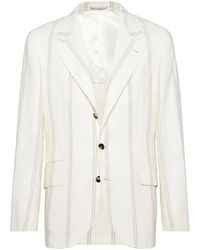 Brunello Cucinelli - Striped Single-Breasted Blazer - Lyst
