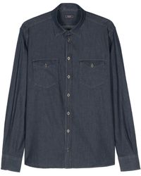 Peserico - Contrast-stitching Denim Shirt - Lyst