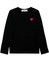 COMME DES GARÇONS PLAY - Heart-Patch Crew-Neck Sweater - Lyst
