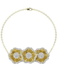 Marchesa - 18kt Yellow Gold Floral Diamond Bracelet - Lyst
