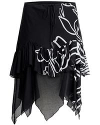 Donde Esteban - Ruffled Floral-Print Midi Skirt - Lyst