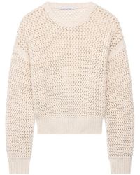 Another Tomorrow - Open-Knit Crew-Neck Sweater - Lyst
