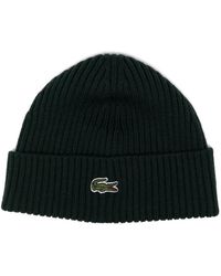 Lacoste - Beanie Mit Logo-Stickerei - Lyst
