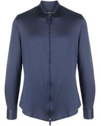 Giorgio Armani - Zipped Long-sleeve Shirt - Lyst
