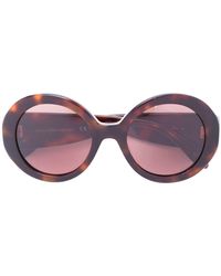 Alexander McQueen - Gafas de sol con montura redonda y apliques - Lyst