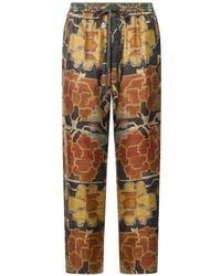 Pierre Louis Mascia - Aloe Tapestry-Print Silk Trousers - Lyst