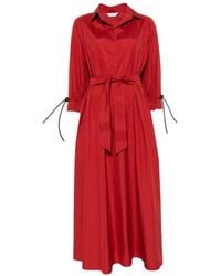 Max Mara - "Mirto" Cotton Popeline Midi Dress - Lyst