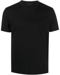 Prada - Logo-embroidered Crew Neck T-shirt - Lyst