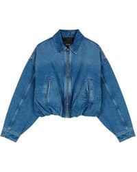 Maje - Zip-Up Denim Jacket - Lyst
