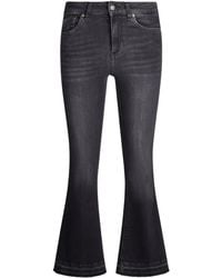 Liu Jo - Ausgefranste Jeans Mit Logo-Schild - Lyst