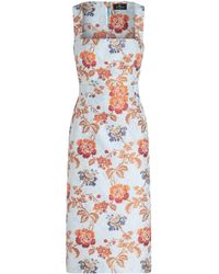 Etro - Floral-jacquard Sleeveless Midi Dress - Lyst