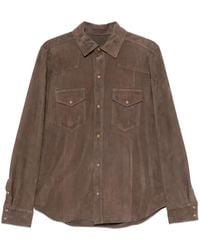 Eleventy - Suede Flap-Pocket Shirt - Lyst