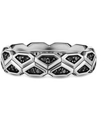David Yurman - Anillo Hex en plata de ley con diamantes negros - Lyst