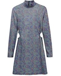Desigual - Turtleneck Cut-Out Mini Day Dress - Lyst