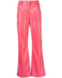 MSGM - Faux-Leather Straight-Leg Trousers - Lyst