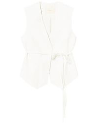 Twinset - Embroidered Waistcoat With Belt - Lyst
