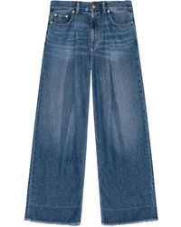 Ganni - Jeans Met Wijde Pijpen En Applicatie - Lyst