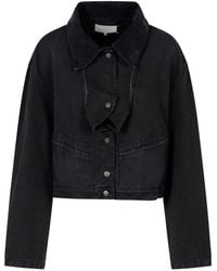 Maison Margiela - Corduroy-Collar Four-Stitch Denim Jacket - Lyst