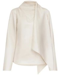 Loulou de Saison - Gala Draped-Detailing Silk Blouse - Lyst