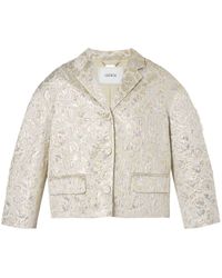 Erdem - Single-breasted Cropped Cloqué Jacket - Lyst