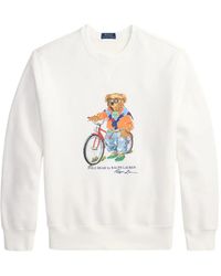 Polo Ralph Lauren - Cotton Sweatshirt With Polo Bear Print - Lyst