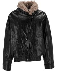 ELEH - Shearling-Collar Panelled Oversized Jacket - Lyst
