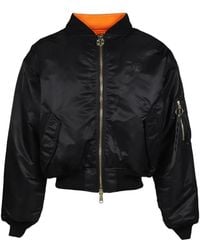 Vetements - Veste Bomber À Patchs Croix En Cuir - Lyst